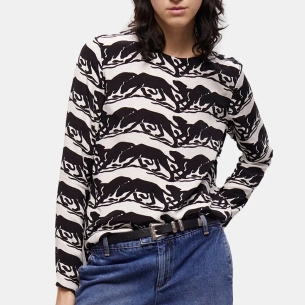 NWT | The Kooples | Panther Print Long Sleeve Blouse